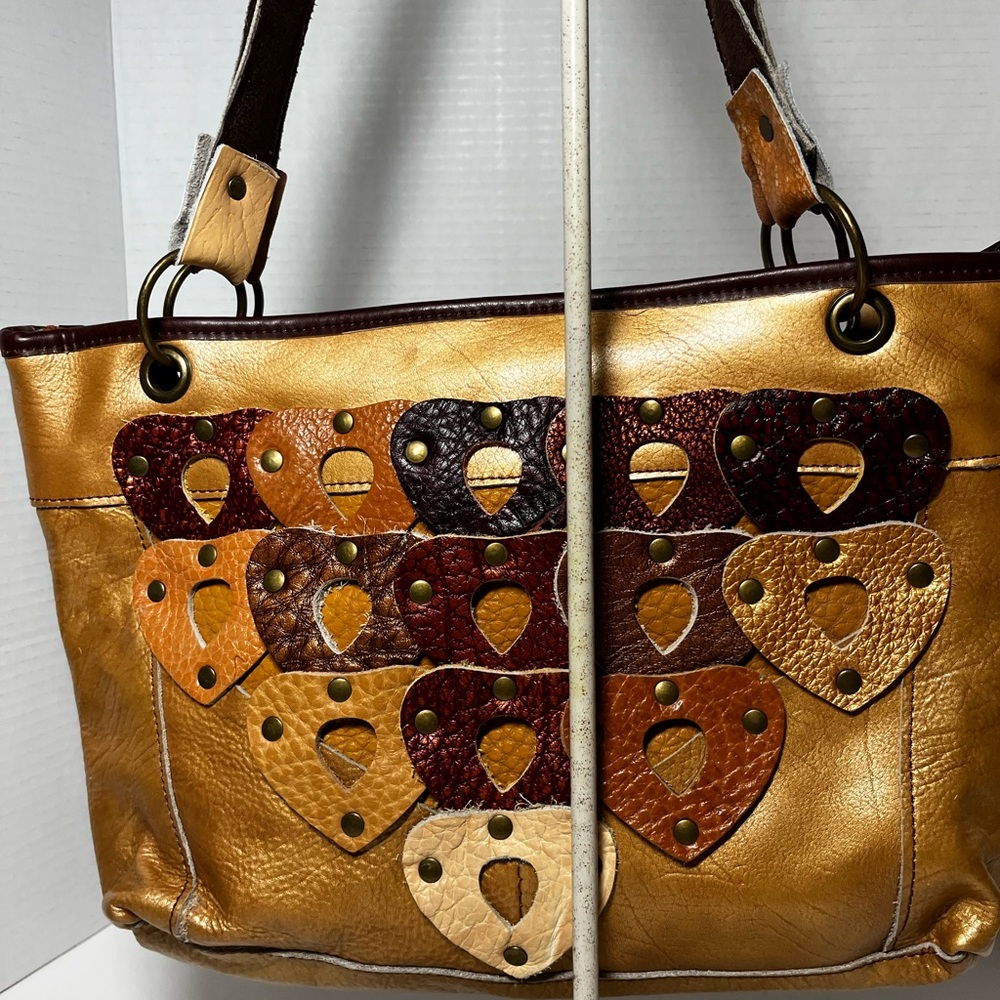 Leather Heart Patchwork Shoulder Bag - image 6